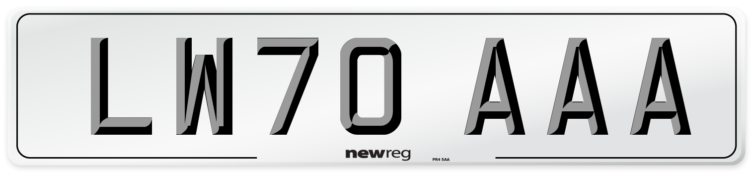 LW70 AAA Number Plate from New Reg